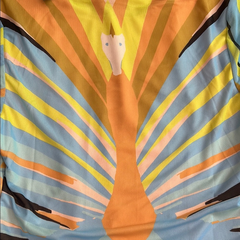 AFRM Didi Vibrant Blue and Yellow Long Sleeve Dress - Picture 10 of 10